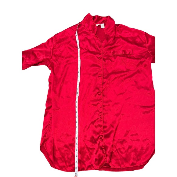 Vintage Cherry Red Victoria's Secret Button Up Top Size Large - Picture 6 of 8